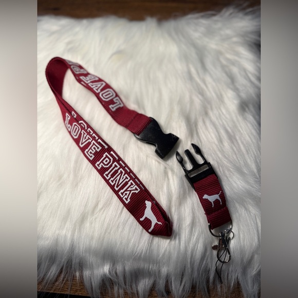 LOVE PINK Victoria secret Detachable Lanyard in Maroon Burgundy Red - Picture 3 of 9